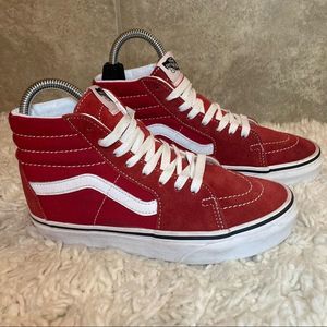 Vans Old Skool High-top Red Suede and Canvas Women’s Size 6